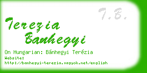 terezia banhegyi business card